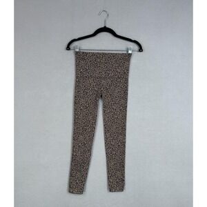 Spanx Leggings Womens Medium Brown Animal Print Shaping Stretch Cropped Pants